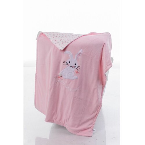Одеяло детское зимнее демисезонное покрывало в кроватку Fluffy Bunny Заяц, цвет Розовый детское одеяло плотное двухслойное флисовое пеленальное одеяло для новорожденных мягкое постельное белье для мальчиков и девочек