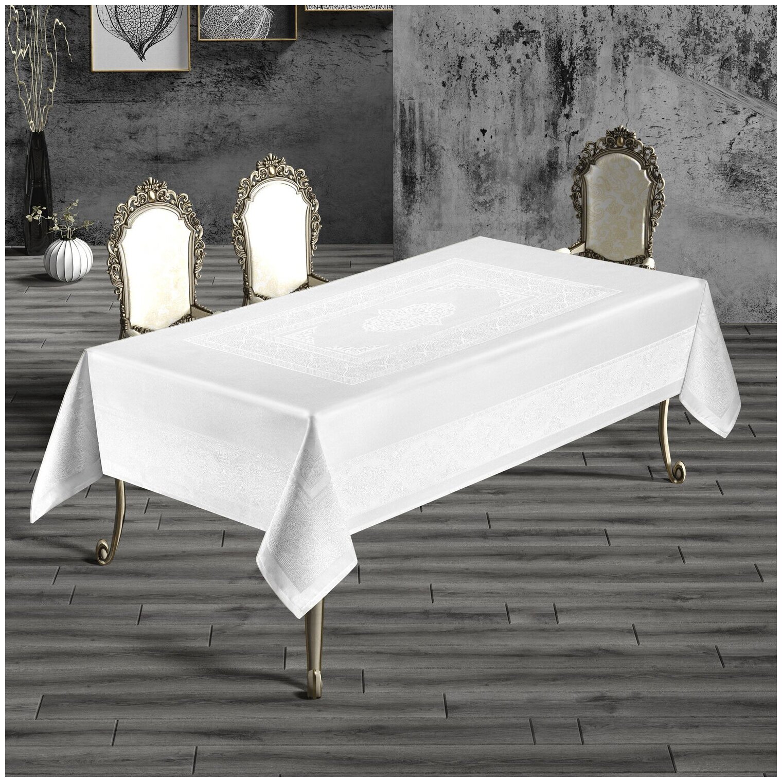 фото DO&CO Скатерть Samira цвет: белый (160х220 см)