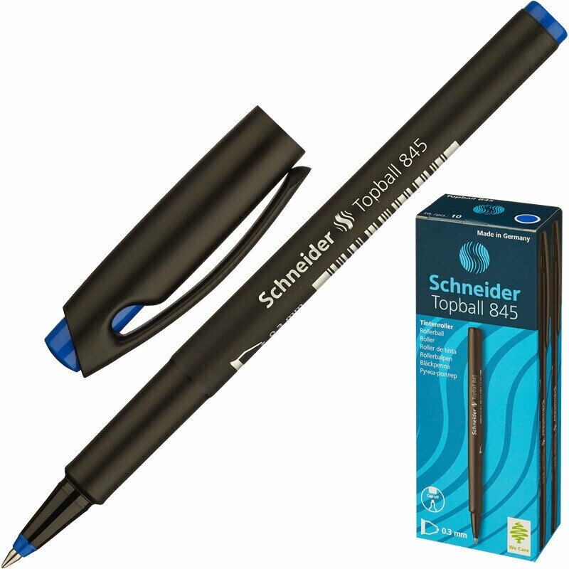 Роллер SCHNEIDER TOPBALL, синий, 0,3 мм Германия, 10 шт