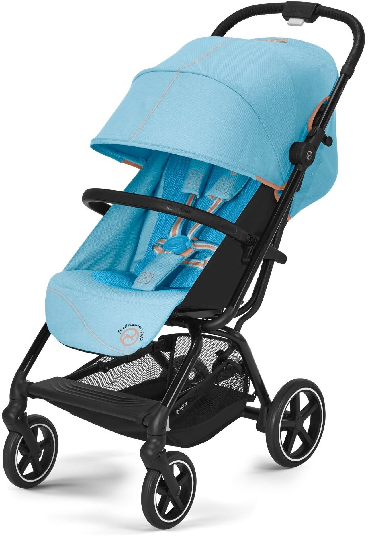 Cybex Eezy S+ 2 (Beach Blue на шасси Black с бампером)