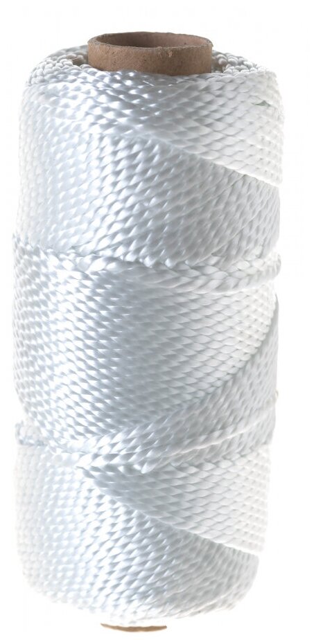 Шнур крученый полиамидный 2 пряди белый d2 мм 100 м - фотография № 6