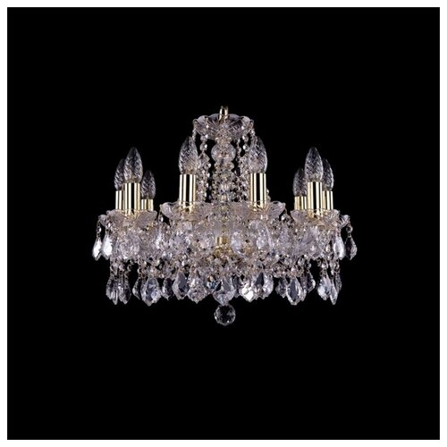 Люстра Bohemia Ivele Crystal 1413 1413/10/165/G/Leafs, E14, 400 Вт, кол-во ламп: 10 шт., цвет: желтый