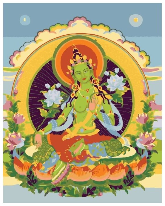 Картина по номерам "Зелёный Будда", 40x50 см