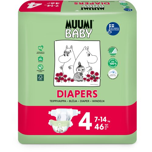 Подгузники Maxi №4, 7-14 кг Muumi Baby 46 шт.