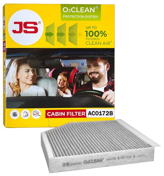 Салонный фильтр JS AC0172B Антибактериальная система очистки воздуха в салоне автомобиля JSO2CLEAN