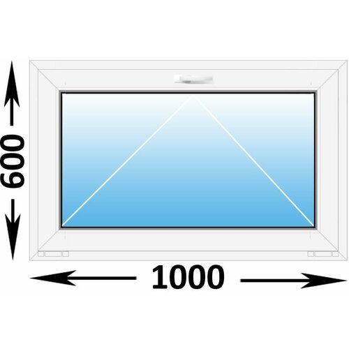 Пластиковое окно MELKE Lite 60 фрамуга 1000x600, с двухкамерным стеклопакетом (ширина Х высота) (1000Х600)