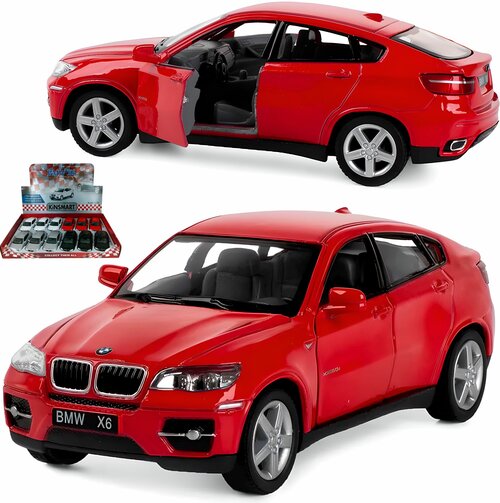 Металлическая машинка Kinsmart 1:38 «BMW X6» KT5336D, инерционная / Красный