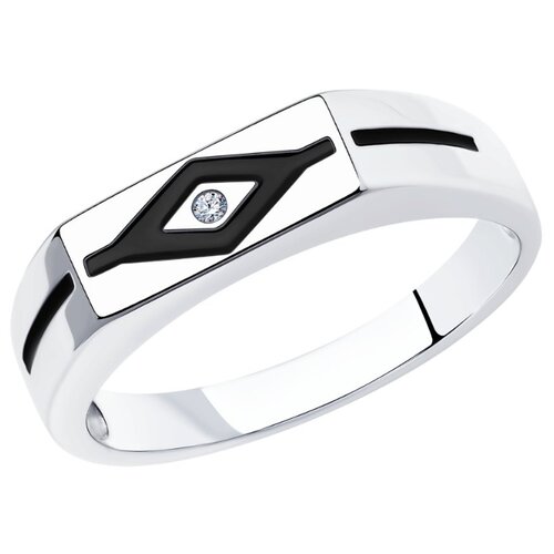 фото Diamant кольцо из серебра с эмалью и фианитом 94-112-00781-1, размер 20.5