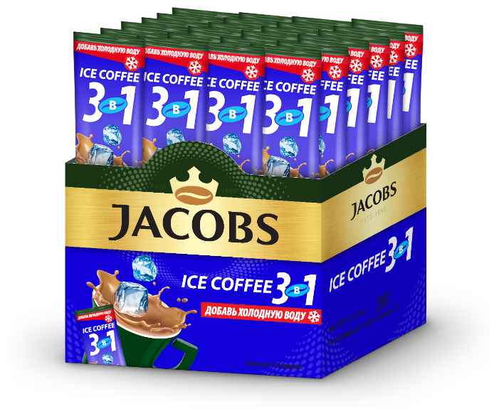 Растворимый кофе Jacobs 3 в 1 Ice Coffee, в стиках