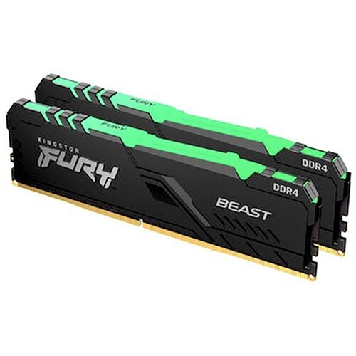 Модуль памяти 32GB Kingston DDR4 3733 DIMM FURY Beast Black RGB Gaming Memory KF437C19BB1AK232 Non-ECC CL19 135V 1Gx8 Kit of 2 RTL 318982 1287000₽