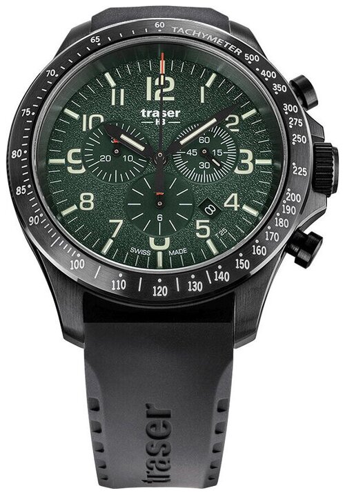 Наручные часы traser P67 professional, черный, зеленый