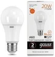 Светодиодная лампа Gauss LED Elementary A60 20W E27 3000K