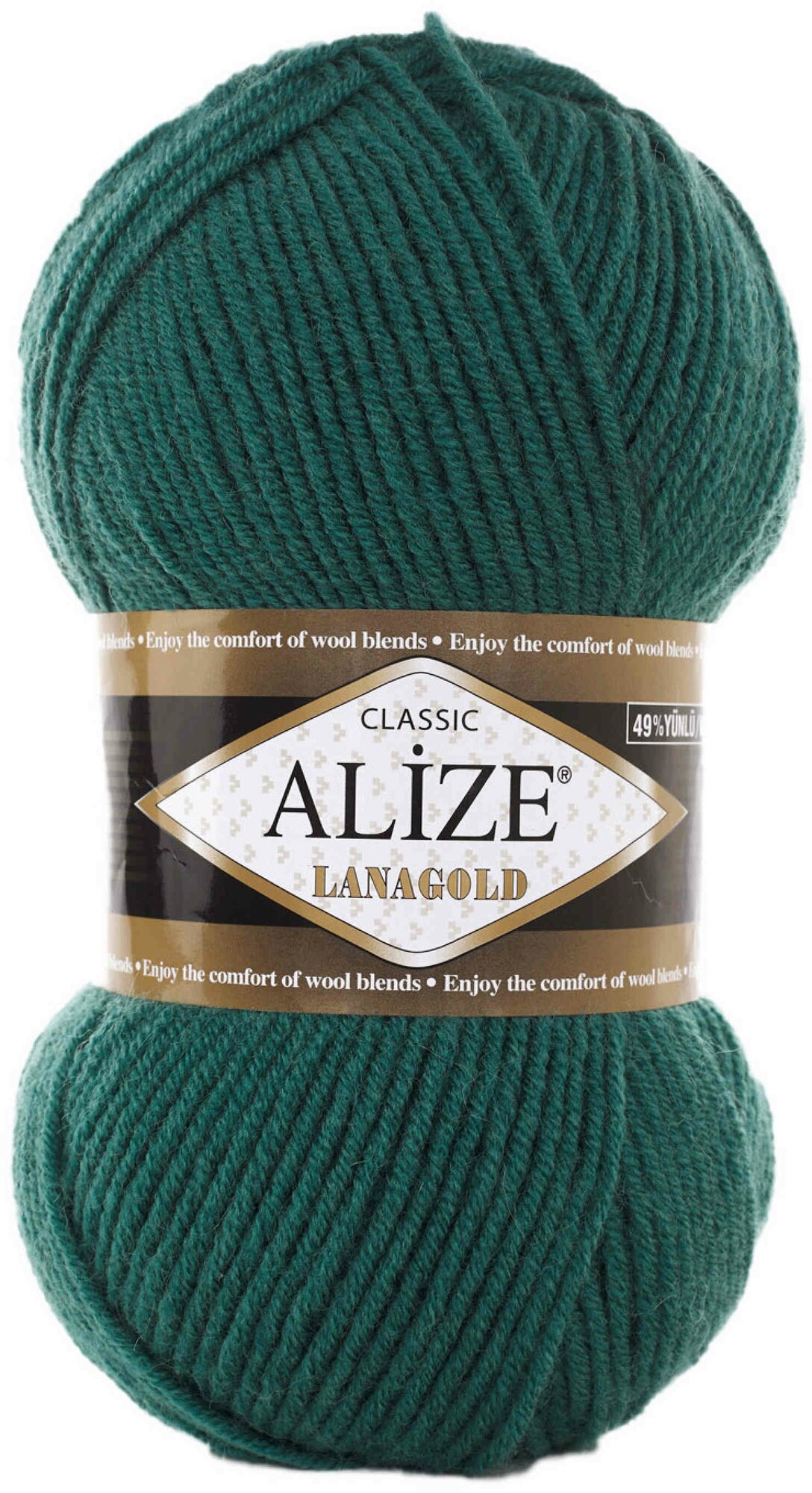 Пряжа Alize Lanagold античный зеленый (507), 51%акрил/49%шерсть, 240м, 100г, 3шт