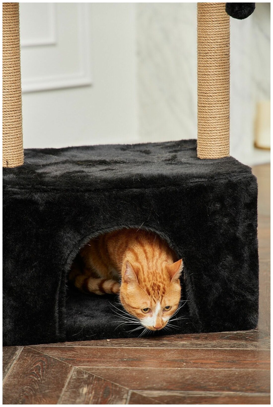Большой Домик для крупной кошки с когтеточкой 50х35х85см - фотография № 15