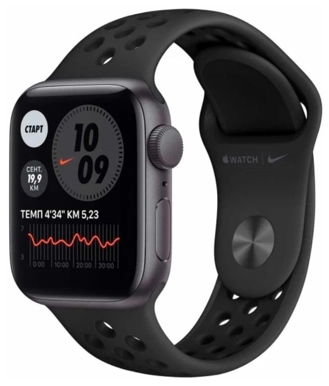 Умные часы Apple Watch Series SE Gen 2 40 мм midnight Aluminium Case with Black/Black Nike Sport Band