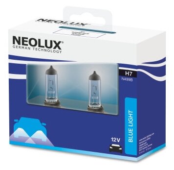 NEOLUX N499B-2SCB H7 12V (55W) Лампа BLUE голубовато-белый свет 4000K, Двойной картонный бокс