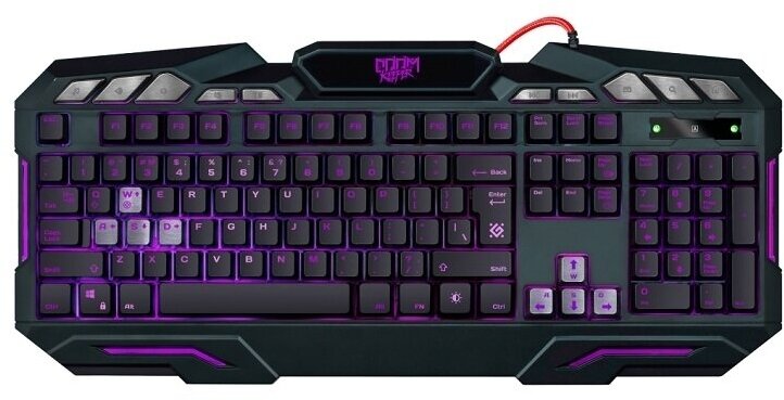 Клавиатура Defender Doom Keeper GK-100DL RU 45100 Проводная игровая клавиатура, 3-х цветная,19 Anti-Ghost