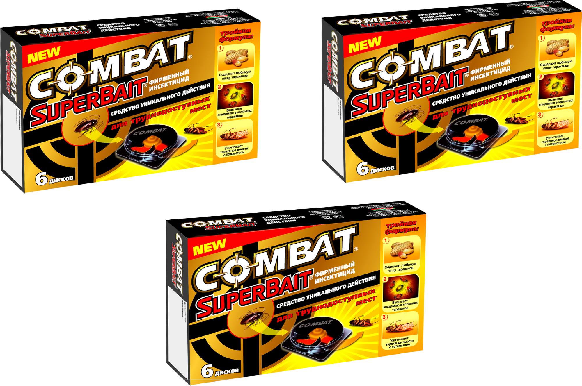 COMBAT Super Bait инсектицид (уп. 6). 1+2