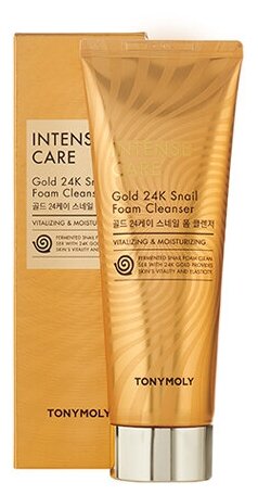 TONYMOLY INTENSE CARE Gold 24K Snail Foam Cleanser Пенка для умывания с муцином улитки и коллоидным