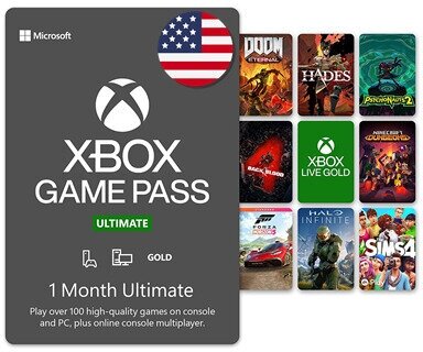 Подписка Xbox Game Pass Ultimate, регион США, 1 месяц