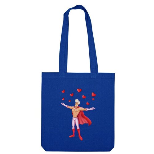 Сумка шоппер Us Basic, синий сумка супергерой любовь оранжевый