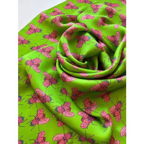 фото Платок irina ternovskaya,90х90 см, фуксия, зеленый