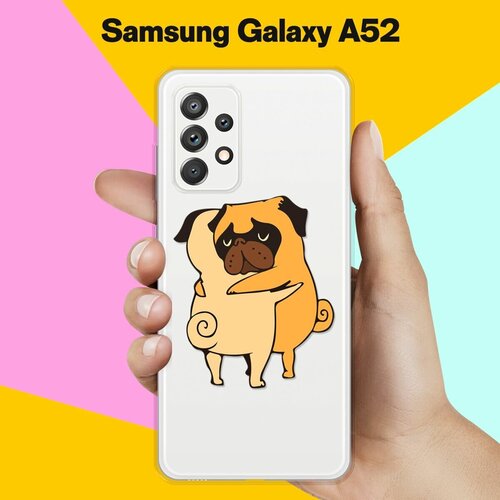 Силиконовый чехол Мопсы на Samsung Galaxy A52 силиконовый чехол на samsung galaxy a52 самсунг галакси а52 горящие карты