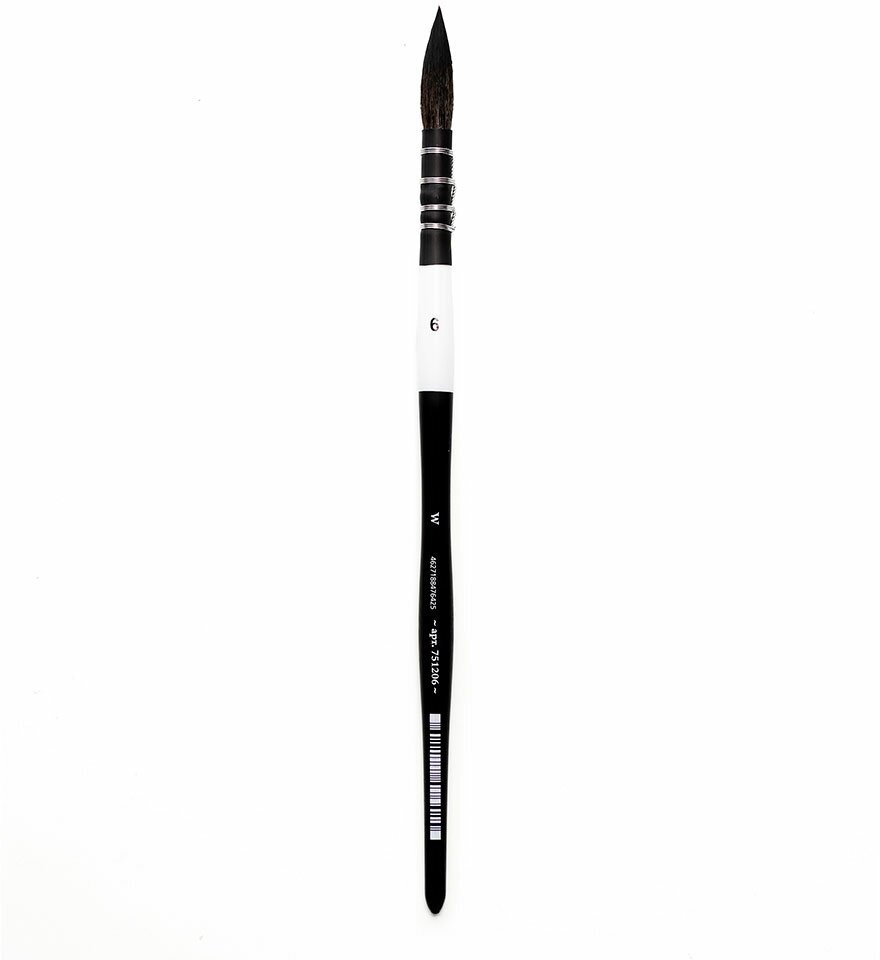 фото Кисть для акварели профессиональная Малевичъ Blanka, имитация белки, круглая №6