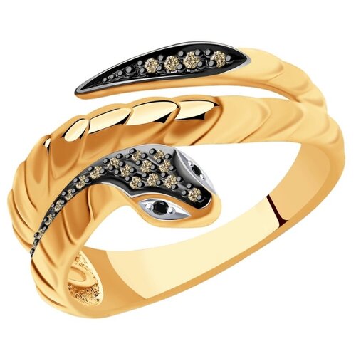 фото Sokolov кольцо змейка с 23 бриллиантами из красного золота 7010067, размер 19