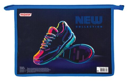 фото Пифагор Папка для тетрадей на молнии Neon, А4, 1 отделение, картон