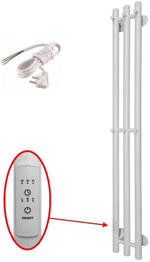 Полотенцесушитель электрический Маргроид INARO 1200х120 левый, скр.монтаж, белый матовый(RAL 9016) - фотография № 5