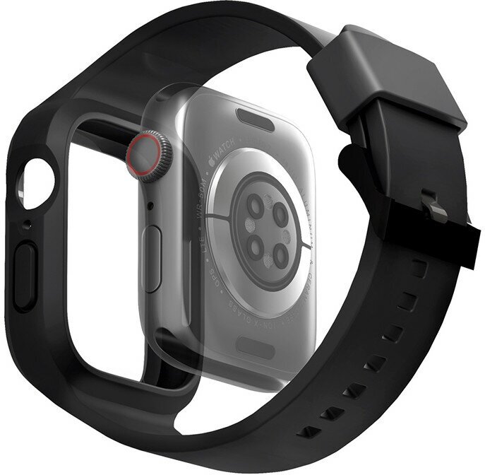 Чехол+ремень Uniq Monos 2-in-1 case+strap для Apple Watch 45/44 mm серый (Grey) (45MM-MONOSGRY)