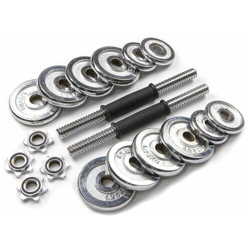 Набор гантелей хромированных AMETIST в чемодане 15 кг