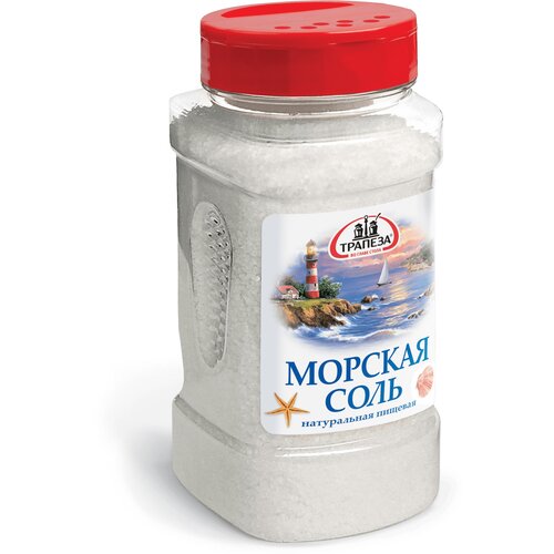 Морская соль пищевая Трапеза, 600 г с дозатором