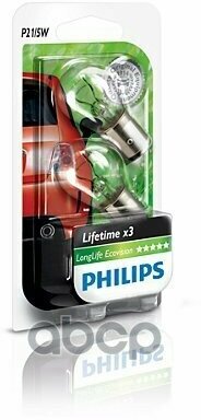 Лампа 12V 21/5W P21/5W Longlife Ecovision, Блистер 2 Шт. Philips арт. 12499LLECOB2