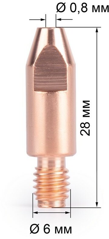 Сварочный наконечник E-Cu M6x28x0.8мм 20 шт. - фотография № 1