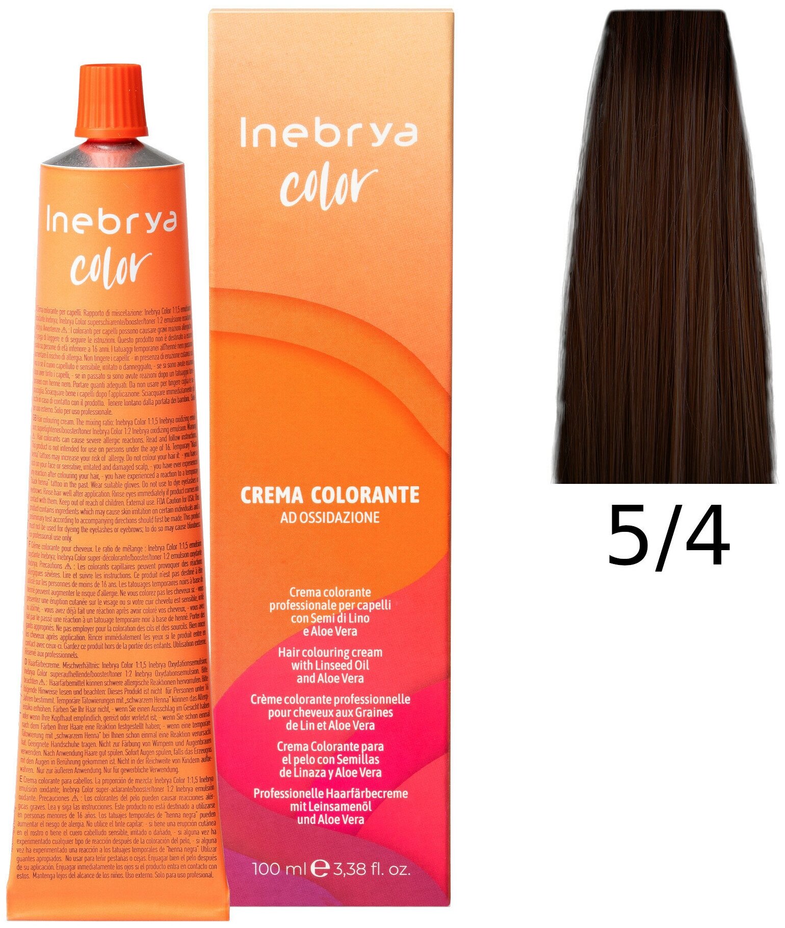 Крем-краска Inebrya Color Professional 5/4 Светлый шатен Медный 100 мл