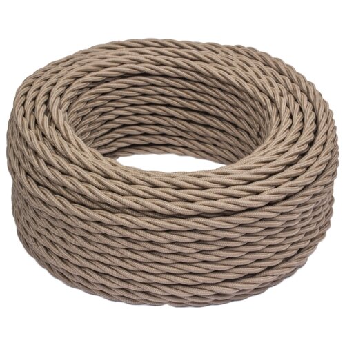 Кабель электрический ретро-проводка витая BIRONI 2х15 капучино - 20 м 3536₽