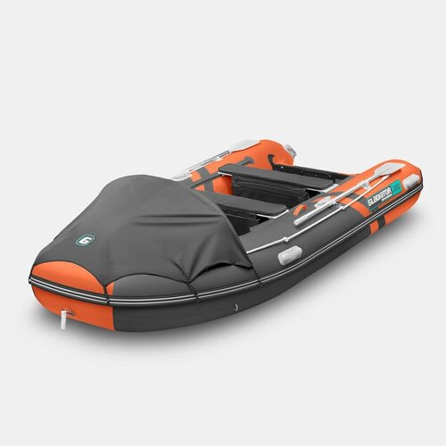 Надувная лодка GLADIATOR E380PRO оранжево-темносерый