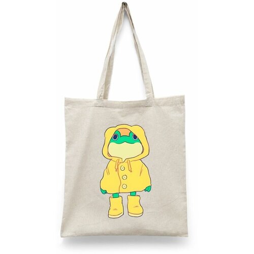 фото Сумка-шоппер унисекс каждому своё "лягушка/жаба/frog" черная