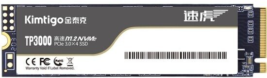 Накопитель SSD M.2 Kimtigo 512Gb TP-3000 Series (PCI-E 3.0 x4, up to 2000/1800MBs, 3D TLC, NVMe, 22х80mm)