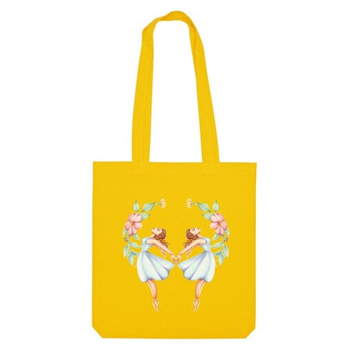 Сумка шоппер Us Basic, желтый многоразовая сумка тоут для женщин портативная сумка для балерины и балерины для покупки продуктов