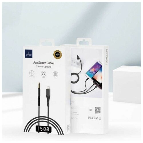 Аудиокабель WiWU YP02 AUX 3,5mm - Lightning Audio Cable Black