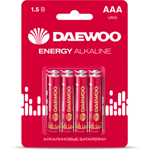 Батарейка DAEWOO LR03 ENERGY ALKALINE 2021 BL-8 5031111 батарейка aa lr6 1 5v alkaline bl 4шт daewoo high energy 5030329