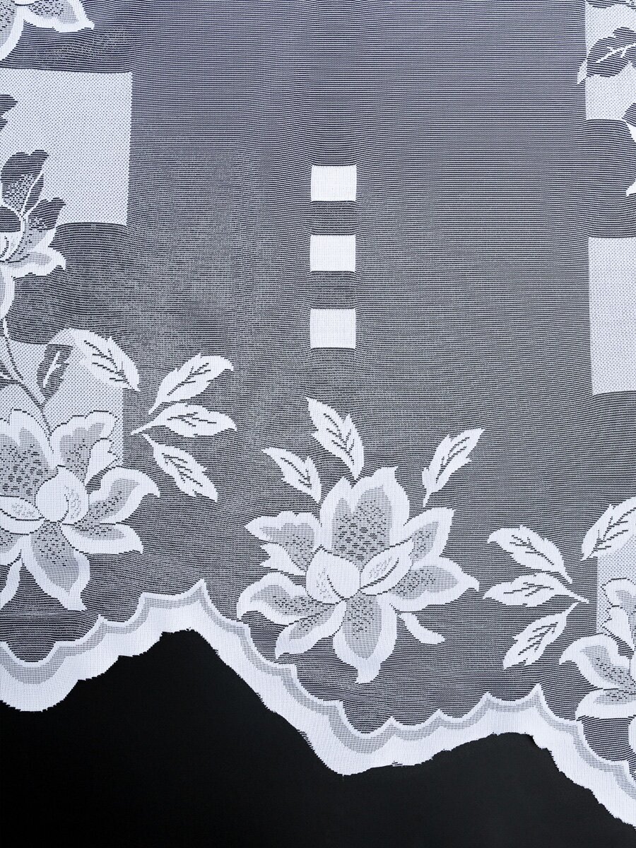 Тюль арка Amore Mio 300х170 см, 1 шт, жаккардовый, для гостиной, спальни, кухни дома, на шторной ленте, белый, с принтом цветы - фотография № 9