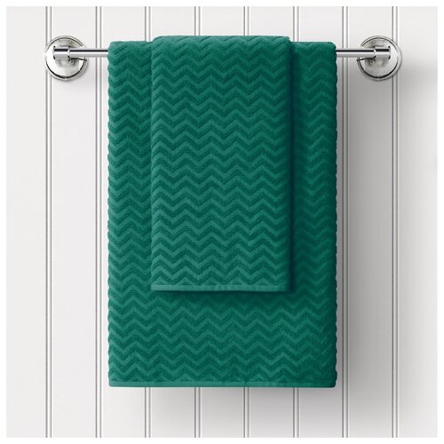 фото Guten morgen полотенце zigzag цвет: изумруд (70х130 см)