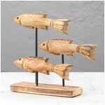 Статуэтка Decorative Object Fishes Mango Wood - изображение