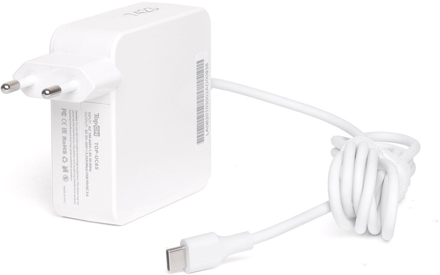 Блок питания Topon TOP-UC65W Quick Charge, USB Type-C