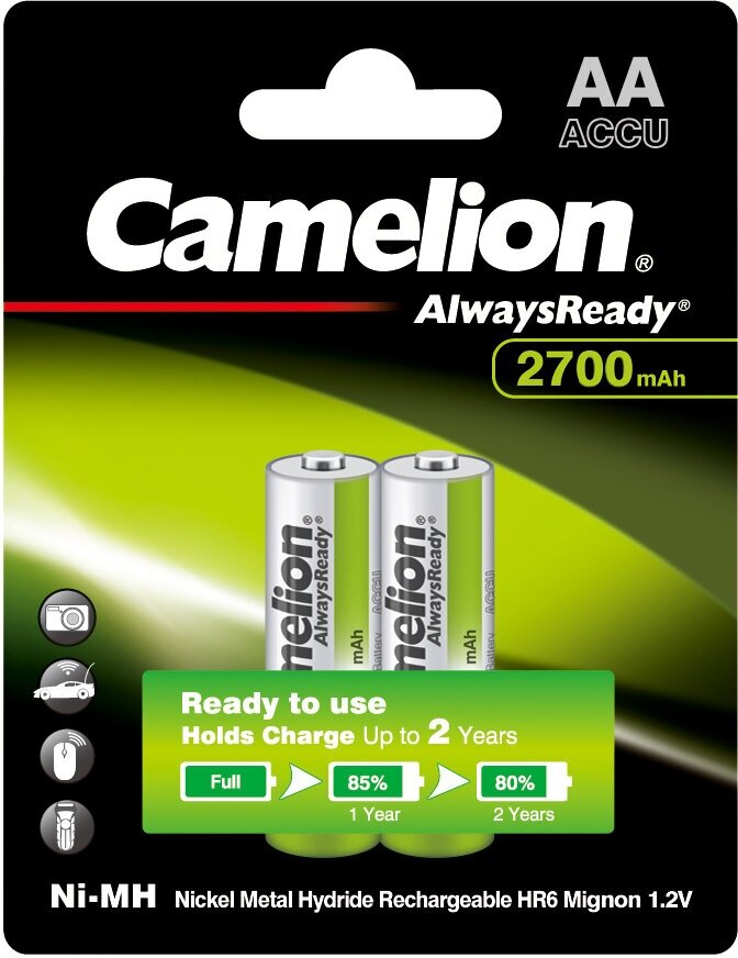 Аккумулятор Camelion Always Ready AA-2700mAh Ni-Mh BL-2