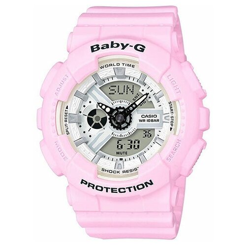 Наручные часы CASIO Baby-G, белый, розовый наручные часы casio baby g casio ba 130sp 4a розовый